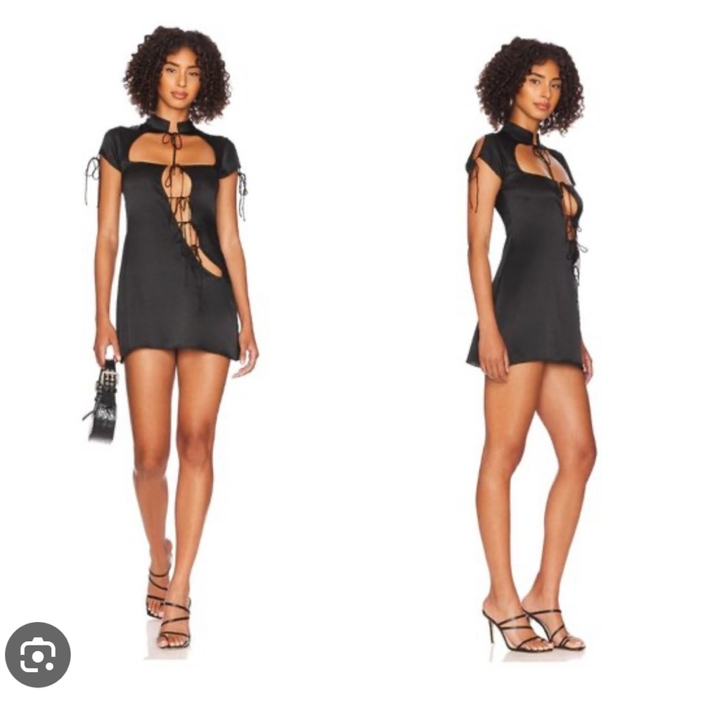Danielle Guizio Cut out tie mini dress